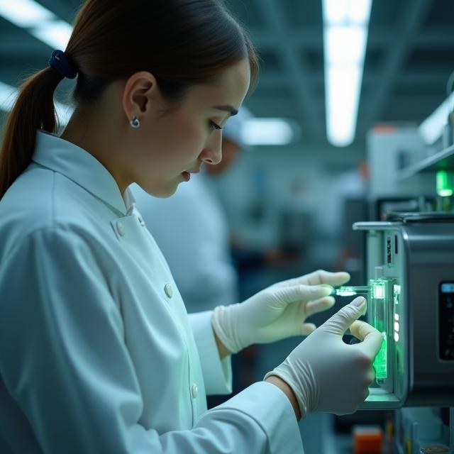 Chef testant un appareil connecté au laboratoire